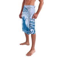 Personalised Hawaii Monk Seal Lavalava Polynesian Tattoo With Tropical Flowers - Blue Pastel LT14 - Polynesian Pride
