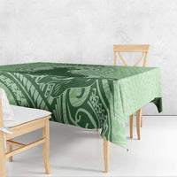 Personalised Hawaii Monk Seal Tablecloth Polynesian Tattoo With Tropical Flowers - Green Pastel LT14 - Polynesian Pride