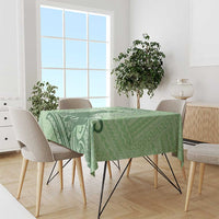 Personalised Hawaii Monk Seal Tablecloth Polynesian Tattoo With Tropical Flowers - Green Pastel LT14 - Polynesian Pride