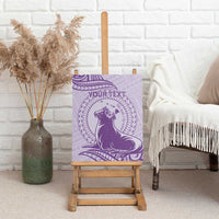 Personalised Hawaii Monk Seal Canvas Wall Art Polynesian Tattoo With Tropical Flowers - Purple Pastel LT14 - Polynesian Pride