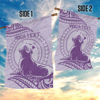 Personalised Hawaii Monk Seal Garden Flag Polynesian Tattoo With Tropical Flowers - Purple Pastel LT14 - Polynesian Pride