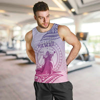 Personalised Hawaii Monk Seal Men Tank Top Polynesian Tattoo With Tropical Flowers - Purple Gradient LT14 Purple - Polynesian Pride