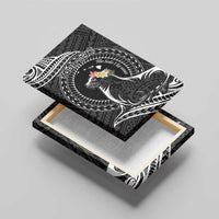 Personalised Hawaii Monk Seal Canvas Wall Art Polynesian Tattoo With Tropical Flowers - Black LT14 - Polynesian Pride