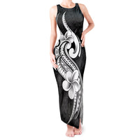 Polynesia Family Matching Outfits Tank Maxi Dress And Hawaiian Shirt Plumeria With Tribal Pattern Black Vibes LT14 - Polynesian Pride