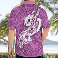 Polynesia Hawaiian Shirt Plumeria With Tribal Pattern Pink Pastel Vibes LT14 - Polynesian Pride
