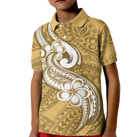 Polynesia Kid Polo Shirt Plumeria With Tribal Pattern Yellow Pastel Vibes LT14 Kid Yellow - Polynesian Pride