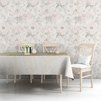 Polynesia White Sunday Tablecloth Polynesian Tattoo Plumeria Hibiscus Gold LT14 - Polynesian Pride