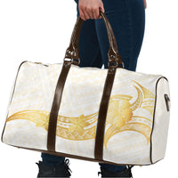 Polynesia White Sunday Travel Bag Polynesian Tattoo Plumeria Hibiscus Gold LT14 - Polynesian Pride
