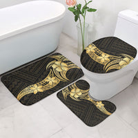 Gold Black Polynesia Hibiscus Plumeria Tattoo Bathroom Set LT14 - Polynesian Pride