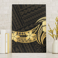 Gold Black Polynesia Hibiscus Plumeria Tattoo Canvas Wall Art