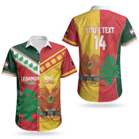 Custom Rugby Papua New Guinea and Lebanon Couples Matching Off Shoulder Maxi Dress and Hawaiian Shirt PNG Kumuls Cedars Together