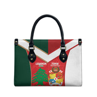 Rugby Tonga and Lebanon Leather Bag Mate Maa Tonga Cedars Together