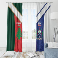 Rugby Samoa and Lebanon Window Curtain Toa Samoa Cedars Together