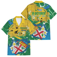 Malampa Fiji Day Family Matching Long Sleeve Bodycon Dress and Hawaiian Shirt 10 October Together We Grow Grunge Tapa Motifs