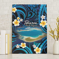 French Polynesia Tetiaroa Atoll Canvas Wall Art Polynesian Curves Style LT14 Without Frame Blue - Polynesian Pride