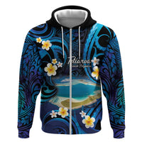 French Polynesia Tetiaroa Atoll Hoodie Polynesian Curves Style LT14 Zip Hoodie Blue - Polynesian Pride