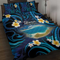 French Polynesia Tetiaroa Atoll Quilt Bed Set Polynesian Curves Style LT14 Blue - Polynesian Pride