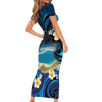 French Polynesia Tetiaroa Atoll Short Sleeve Bodycon Dress Polynesian Curves Style LT14 - Polynesian Pride