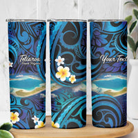 Personalised French Polynesia Tetiaroa Atoll Skinny Tumbler Polynesian Curves Style