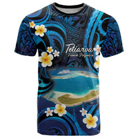 French Polynesia Tetiaroa Atoll T Shirt Polynesian Curves Style LT14 Blue - Polynesian Pride