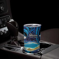 Personalised French Polynesia Tetiaroa Atoll Tumbler Cup Polynesian Curves Style LT14 - Polynesian Pride