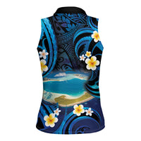 French Polynesia Tetiaroa Atoll Women Sleeveless Polo Shirt Polynesian Curves Style