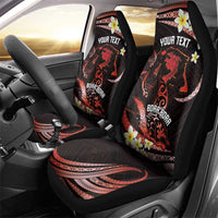 Personalised Tahiti Bora Bora Car Seat Cover Manta Rays With Polynesian Plumeria