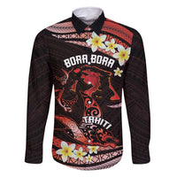 Personalised Tahiti Bora Bora Family Matching Off Shoulder Maxi Dress and Hawaiian Shirt Manta Rays With Polynesian Plumeria