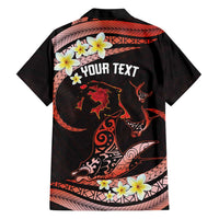 Personalised Tahiti Bora Bora Hawaiian Shirt Manta Rays With Polynesian Plumeria