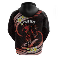 Personalised Tahiti Bora Bora Hoodie Manta Rays With Polynesian Plumeria LT14 - Polynesian Pride