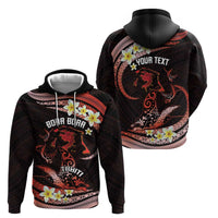 Personalised Tahiti Bora Bora Hoodie Manta Rays With Polynesian Plumeria LT14 - Polynesian Pride