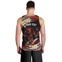 Personalised Tahiti Bora Bora Men Tank Top Manta Rays With Polynesian Plumeria LT14 - Polynesian Pride