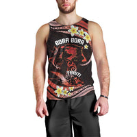 Personalised Tahiti Bora Bora Men Tank Top Manta Rays With Polynesian Plumeria LT14 - Polynesian Pride