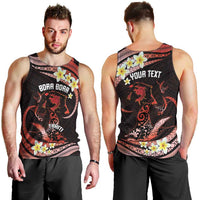 Personalised Tahiti Bora Bora Men Tank Top Manta Rays With Polynesian Plumeria LT14 - Polynesian Pride