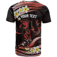 Personalised Tahiti Bora Bora T Shirt Manta Rays With Polynesian Plumeria LT14 - Polynesian Pride