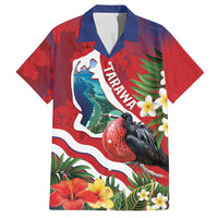 Personalised Kiribati Tarawa Atoll Family Matching Tank Maxi Dress and Hawaiian Shirt Frigate Bird With Map Tropical Style LT14 Dad's Shirt - Short Sleeve Red - Polynesian Pride