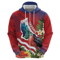 Personalised Kiribati Tarawa Atoll Hoodie Frigate Bird With Map Tropical Style LT14 - Polynesian Pride