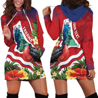 Personalised Kiribati Tarawa Atoll Hoodie Dress Frigate Bird With Map Tropical Style LT14 - Polynesian Pride