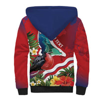 Personalised Kiribati Tarawa Atoll Sherpa Hoodie Frigate Bird With Map Tropical Style LT14 - Polynesian Pride