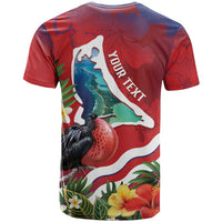 Personalised Kiribati Tarawa Atoll T Shirt Frigate Bird With Map Tropical Style LT14 - Polynesian Pride