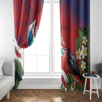 Personalised Kiribati Tarawa Atoll Window Curtain Frigate Bird With Map Tropical Style LT14 - Polynesian Pride