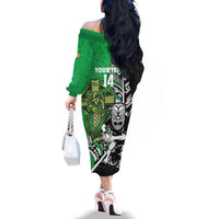 New Zealand and Ireland Rugby Custom Family Matching Off The Shoulder Long Sleeve Dress and Hawaiian Shirt Maori Tiki Fern Irish Celtic Cross - Polynesian Pride