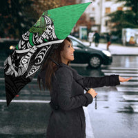 New Zealand and Ireland Rugby Custom Umbrella Maori Tiki Fern Irish Celtic Cross - Polynesian Pride