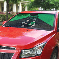 New Zealand and Ireland Rugby Auto Sun Shade Chicago 2025 Go All Black Shamrocks - Polynesian Pride