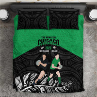 New Zealand and Ireland Rugby Bedding Set Chicago 2025 Go All Black Shamrocks - Polynesian Pride