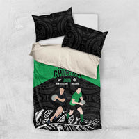 New Zealand and Ireland Rugby Bedding Set Chicago 2025 Go All Black Shamrocks - Polynesian Pride