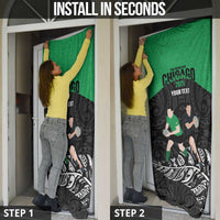 New Zealand and Ireland Rugby Custom Door Cover Chicago 2025 Go All Black Shamrocks - Polynesian Pride