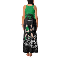New Zealand and Ireland Rugby Custom Family Matching Tank Maxi Dress and Hawaiian Shirt Chicago 2025 Go All Black Shamrocks - Polynesian Pride