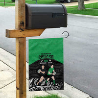 New Zealand and Ireland Rugby Garden Flag Chicago 2025 Go All Black Shamrocks - Polynesian Pride