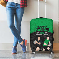 New Zealand and Ireland Rugby Luggage Cover Chicago 2025 Go All Black Shamrocks - Polynesian Pride